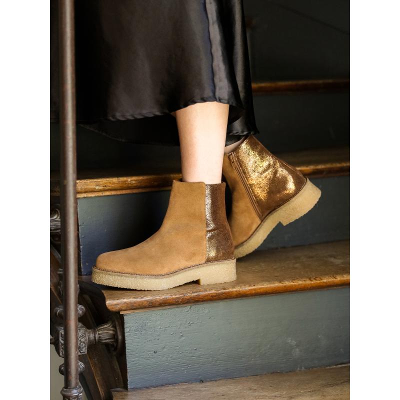 DORA MID W - SUEDE/LAURA - COGNAC/BROWN